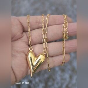 Gold Heart Pendant Necklace